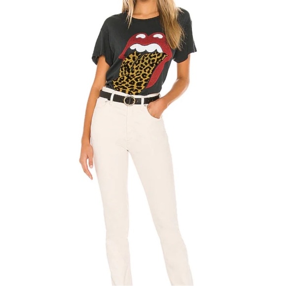 DAYDREAMER x free people Rolling Stones leopard tongue tour tee / vintage black - Picture 4 of 6